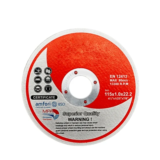 Disco de corte de Metal abrasivo de resina OEM T41, rueda de corte de 4 1/2 pulgadas, Disco De Corte 115X1X22, personalización de muestra